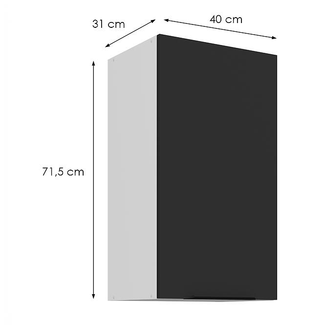 Konyhaszekrény Aria-Bl/Wh Anti Fingerprint 40g-72 1f,2