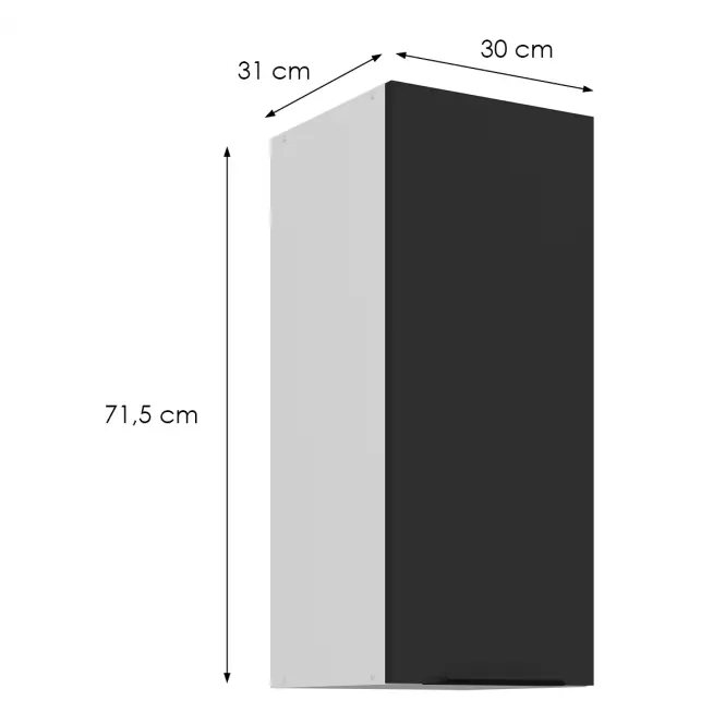Konyhaszekrény Aria-Bl/Wh Anti Fingerprint 30g-72 1f