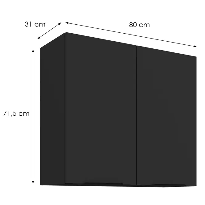Konyhaszekrény Aria-Bl/Bl Anti Fingerprint 80g-72 2f,2