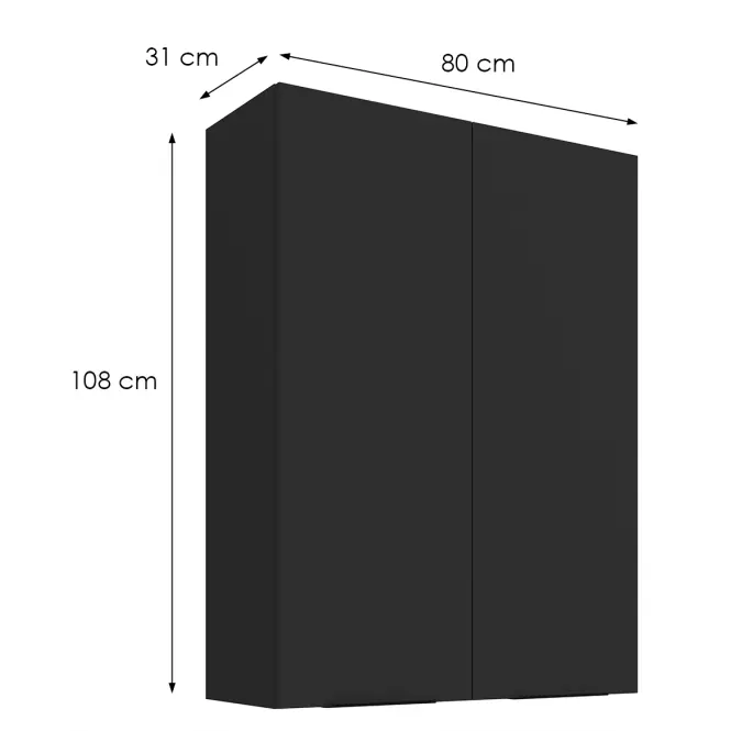 Konyhaszekrény Aria-Bl/Bl Anti Fingerprint 80g-108 2f