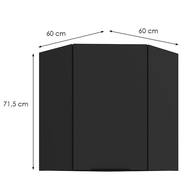 Konyhaszekrény Aria-Bl/Bl Anti Fingerprint 60x60 Gn-72 1f (45°),2