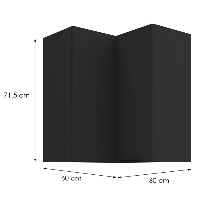 Konyhaszekrény Aria-Bl/Bl Anti Fingerprint 60x60 Gn-72 2f (90°)