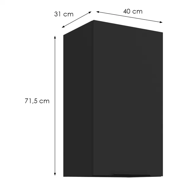 Konyhaszekrény Aria-Bl/Bl Anti Fingerprint 40g-72 1f