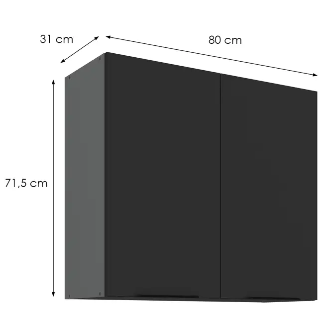 Konyhaszekrény Aria-Bl/Ant Anti Fingerprint 80g-72 2f