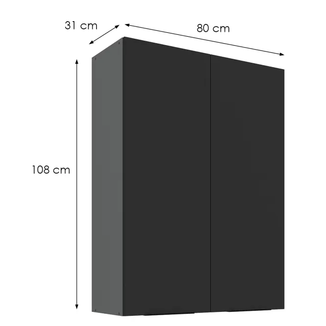 Konyhaszekrény Aria-Bl/Ant Anti Fingerprint 80g-108 2f