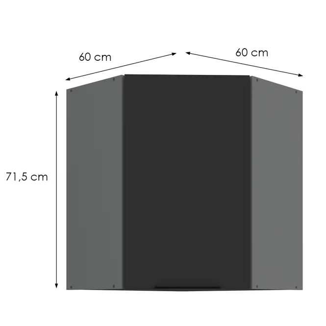 Konyhaszekrény Aria-Bl/Ant Anti Fingerprint 60x60 Gn-72 1f (45°)