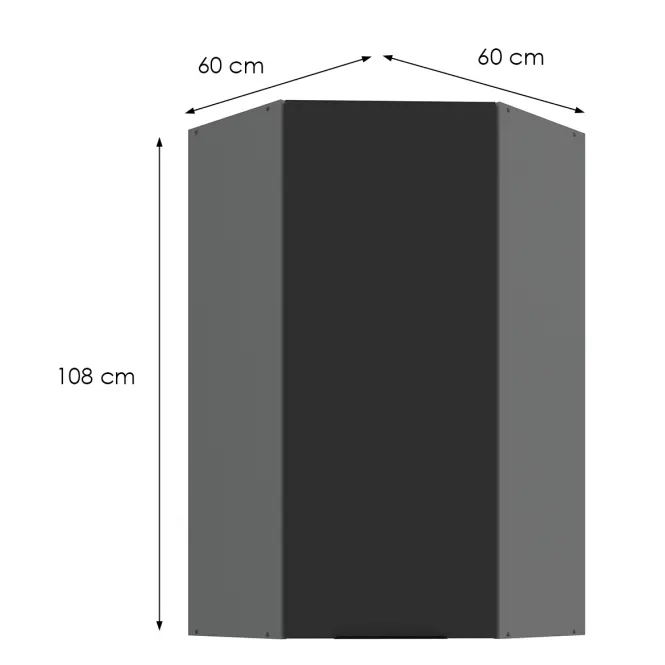 Konyhaszekrény Aria-Bl/Ant Anti Fingerprint 60x60 Gn-108 1f (45°)