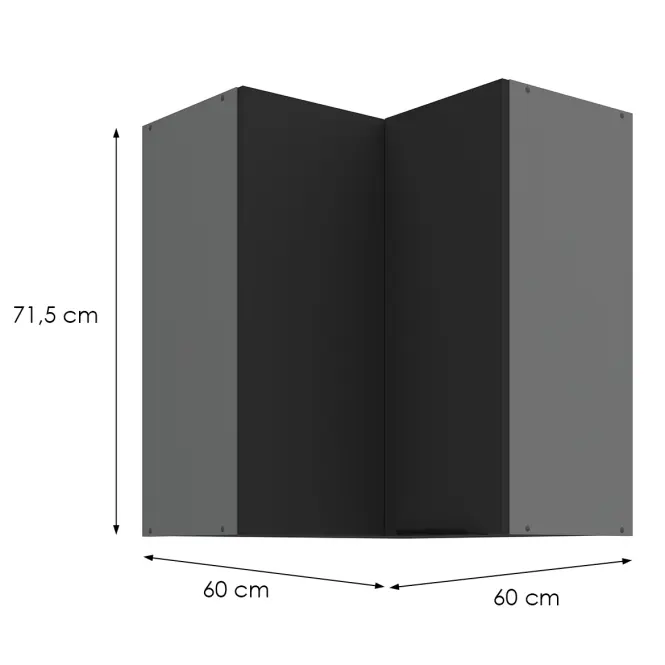 Konyhaszekrény Aria-Bl/Ant Anti Fingerprint 60x60 Gn-72 2f (90°)