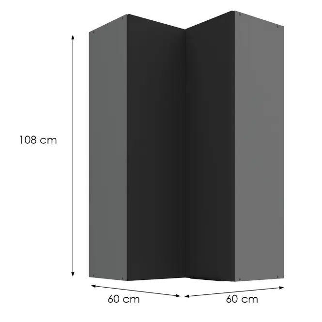 Konyhaszekrény Aria-Bl/Ant Anti Fingerprint 60x60 Gn-108 2f (90°)