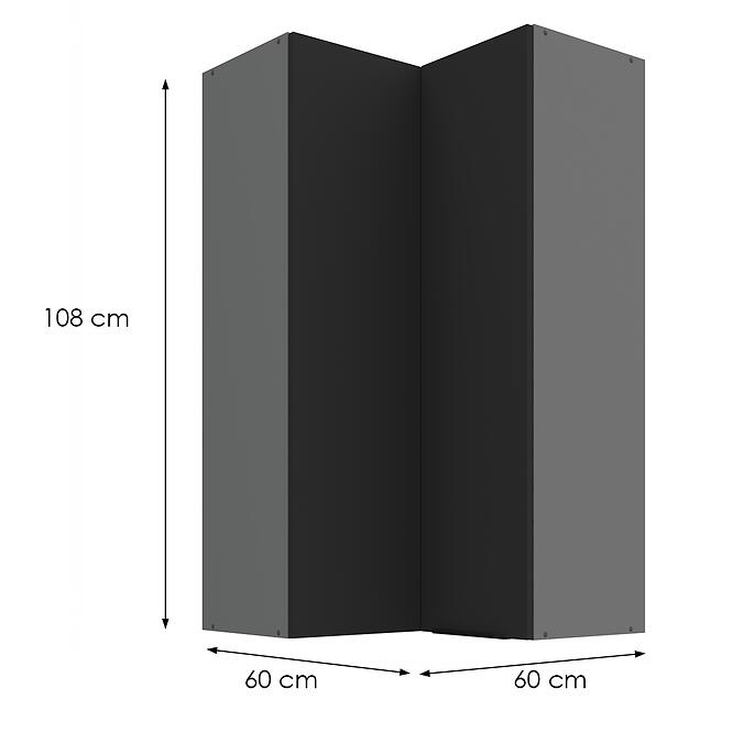 Konyhaszekrény Aria-Bl/Ant Anti Fingerprint 60x60 Gn-108 2f (90°)