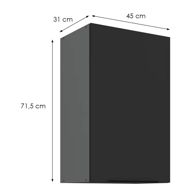 Konyhaszekrény Aria-Bl/Ant Anti Fingerprint 45g-72 1f,2