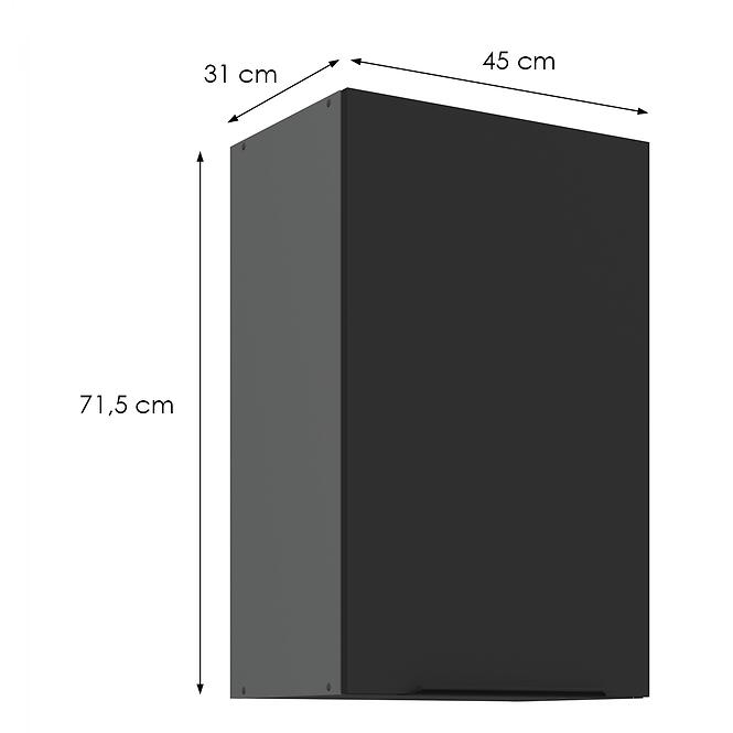 Konyhaszekrény Aria-Bl/Ant Anti Fingerprint 45g-72 1f,2