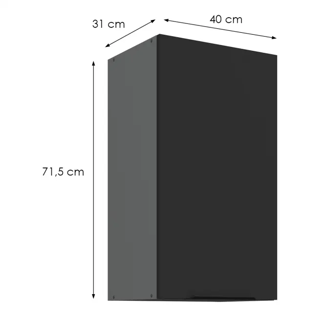 Konyhaszekrény Aria-Bl/Ant Anti Fingerprint 40g-72 1f