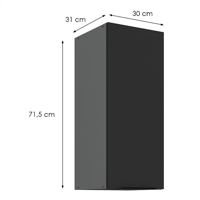 Konyhaszekrény Aria-Bl/Ant Anti Fingerprint 30g-72 1f