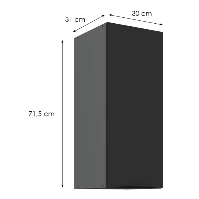 Konyhaszekrény Aria-Bl/Ant Anti Fingerprint 30g-72 1f,2