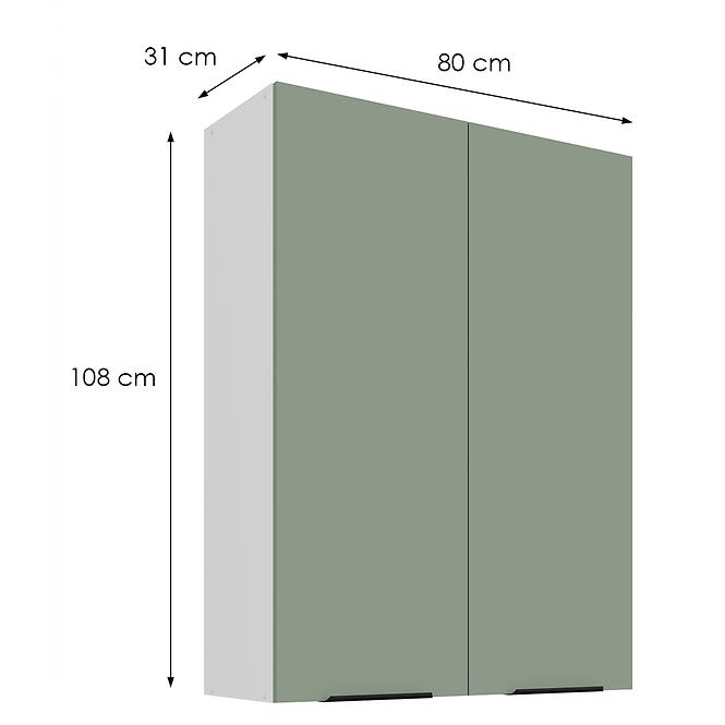 Konyhaszekrény Aria-Sa/Wh Anti Fingerprint 80g-108 2f