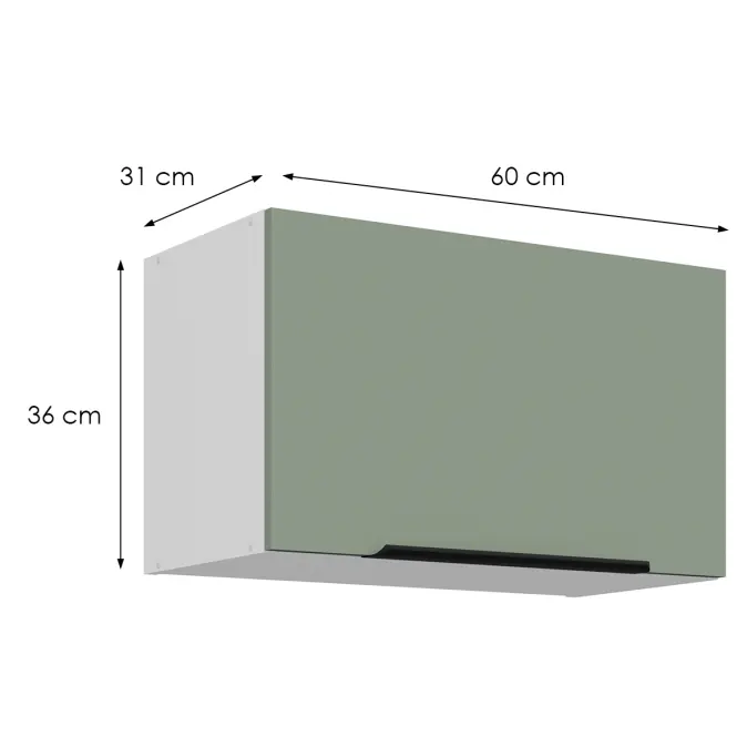Konyhaszekrény Aria-Sa/Wh Anti Fingerprint 60gu-36 1f,2