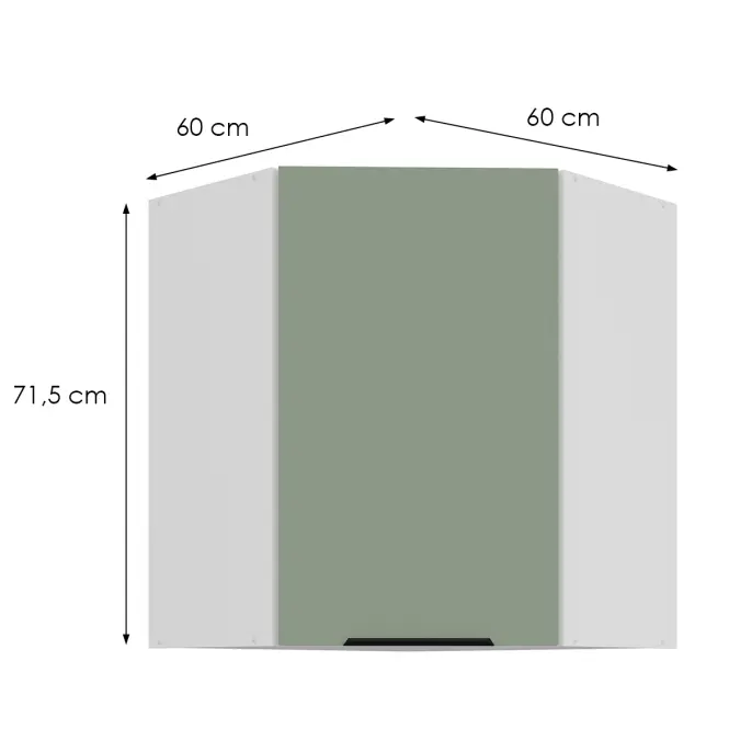 Konyhaszekrény Aria-Sa/Wh Anti Fingerprint 60x60 Gn-72 1f (45°)