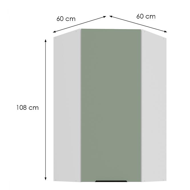 Konyhaszekrény Aria-Sa/Wh Anti Fingerprint 60x60 Gn-108 1f (45°)