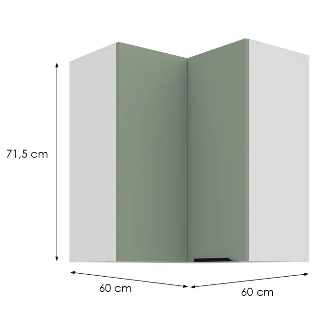 Konyhaszekrény Aria-Sa/Wh Anti Fingerprint 60x60 Gn-72 2f (90°)