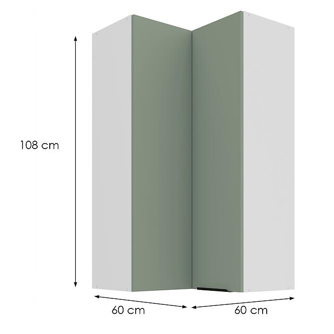 Konyhaszekrény Aria-Sa/Wh Anti Fingerprint 60x60 Gn-108 2f (90°)