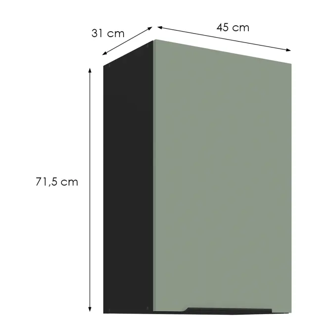 Konyhaszekrény Aria-Sa/Bl Anti Fingerprint 45g-72 1f,2