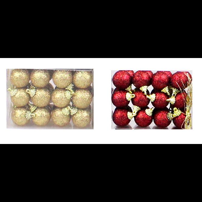 Karácsonyi gömbök 2,5 cm 24 db mix 38402