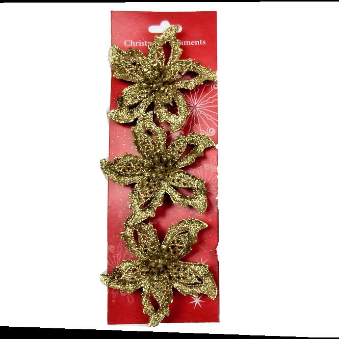 Karácsonyi rózsa 9 cm 3 db mix 41804