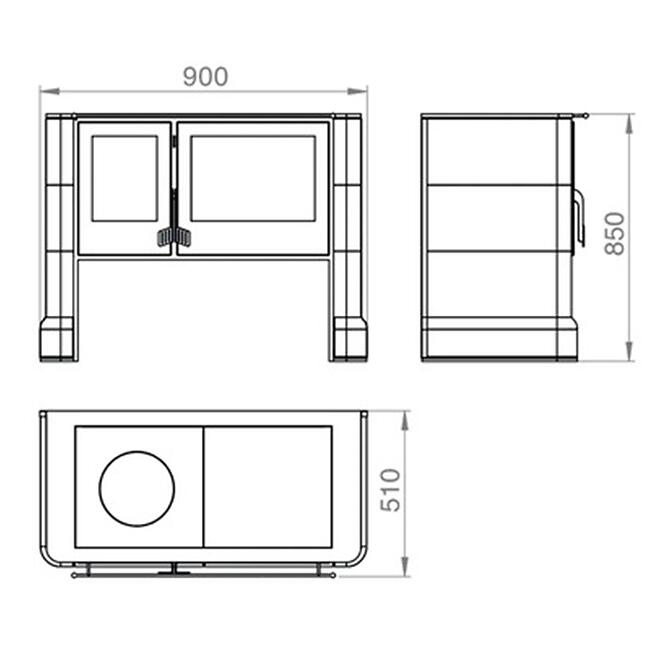 Acél kályhás tűzhely Steyr Sparherd Sand