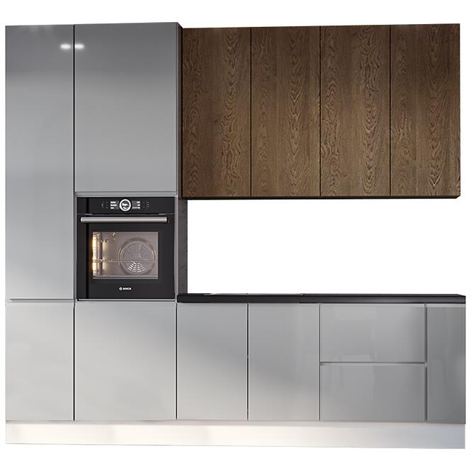 Konyhabútor Luxeo 260 Cm Lakk Grey/Blatic Set 7