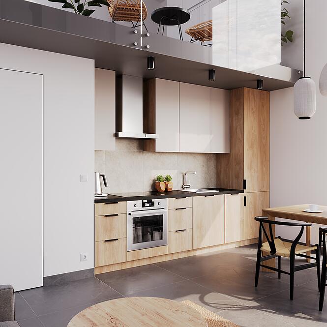 Konyhabútor Luxeo 305 Cm  Tölgy Puccini/Beige Set 9,3