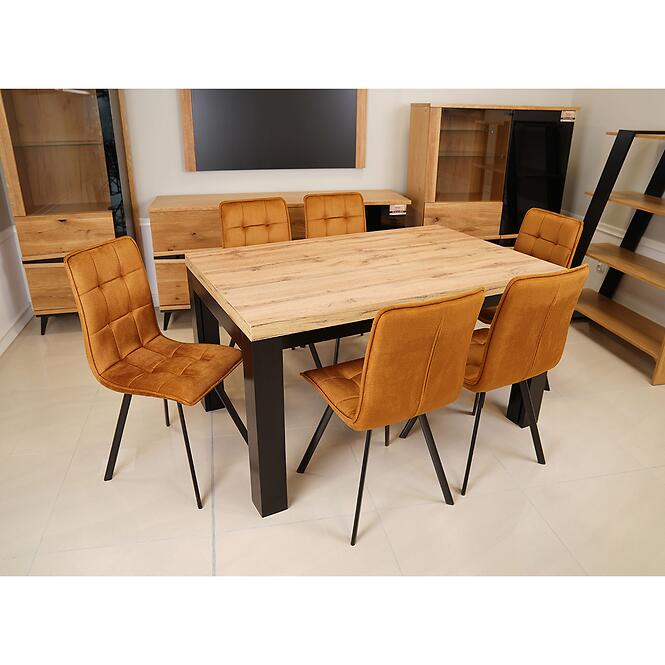 Asztal St-63 100x100+4x50 Wotan/Fekete