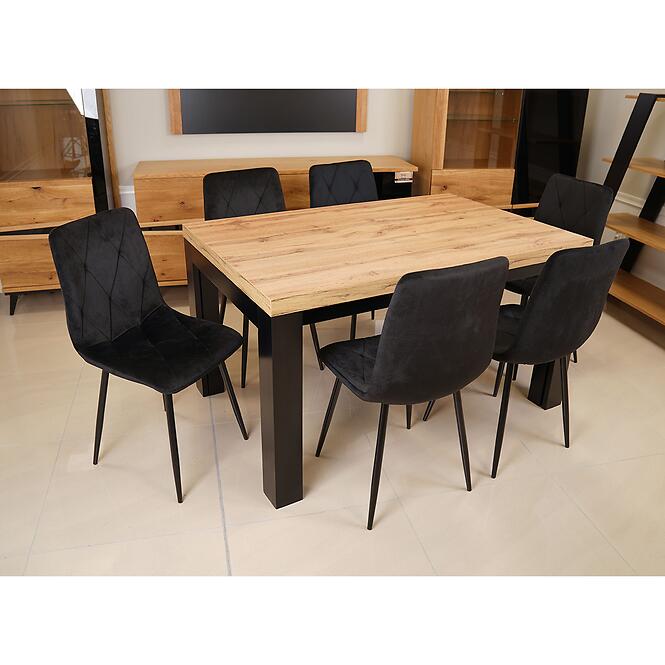 Asztal St-63 160x90+4x50 Wotan/Fekete