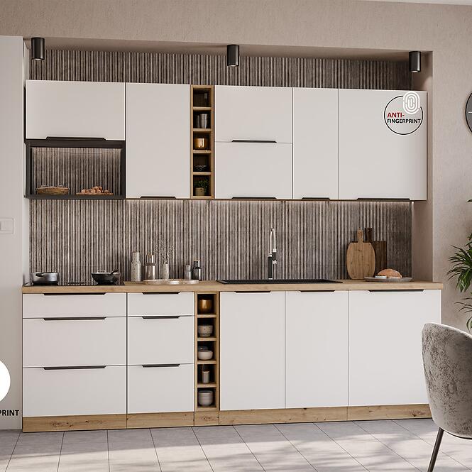 Konyhabútor Aria WH/AR 255 cm konyhai munkalap nélkül