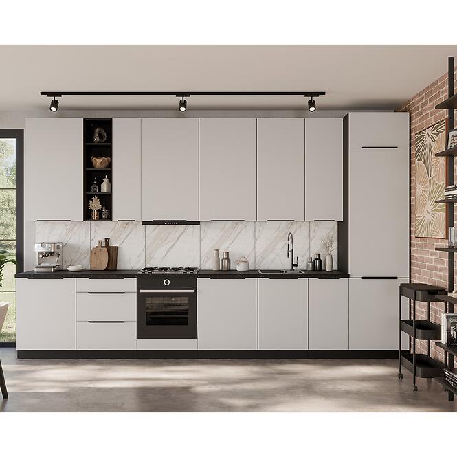 Konyhabútor Aria WH/BL 390 cm konyhai munkalap nélkül