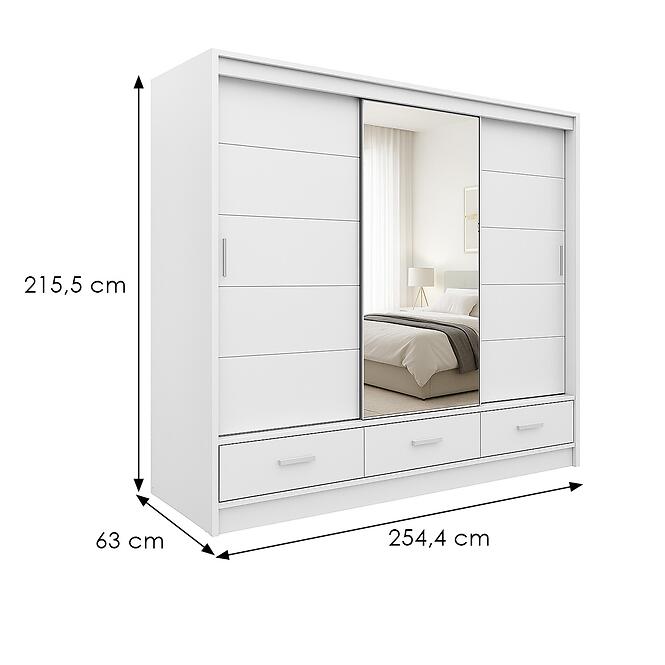 Szekrény Rossa 250 fehér