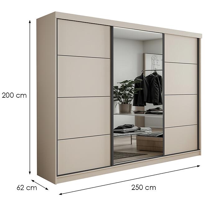 Szekrény Palermo 250 kasmír/tükör