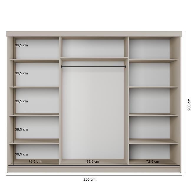 Szekrény Palermo 250 kasmír/tükör