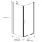 Zuhanykabin Vela Black 80x80x190,2