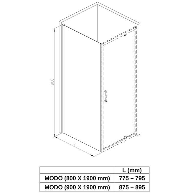 Zuhanyfal Modo 90x190 black,3