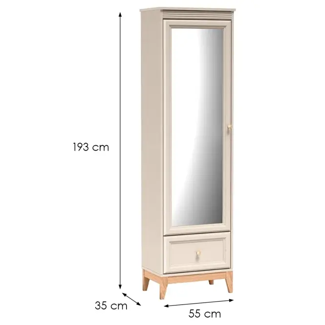 Szekrény Windsor W-18 Kasmír/Tölgy Természetes,2