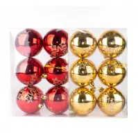 Karácsonyi gömbök készlet átmérő 8 cm 6 db mix 46055