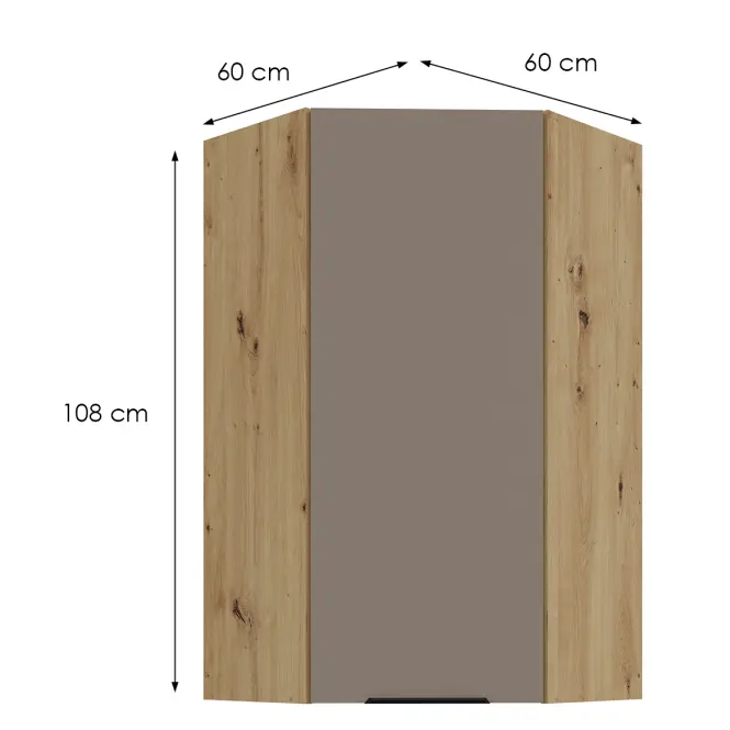 Konyhaszekrény Aria-Ta/Ar Anti Fingerprint 60x60 Gn-108 1f (45°),2