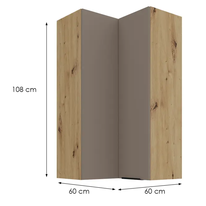 Konyhaszekrény Aria-Ta/Ar Anti Fingerprint 60x60 Gn-108 2f (90°)