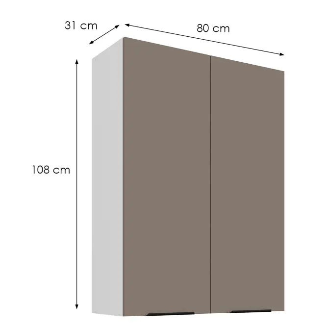 Konyhaszekrény Aria-Ta/Wh Anti Fingerprint 80g-108 2f,2