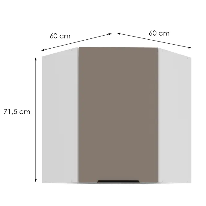 Konyhaszekrény Aria-Ta/Wh Anti Fingerprint 60x60 Gn-72 1f (45°)
