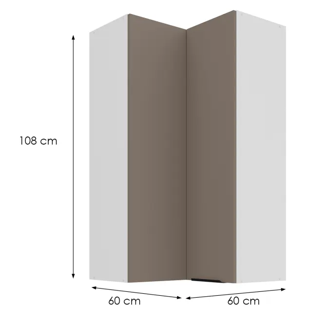 Konyhaszekrény Aria-Ta/Wh Anti Fingerprint 60x60 Gn-108 2f (90°),2