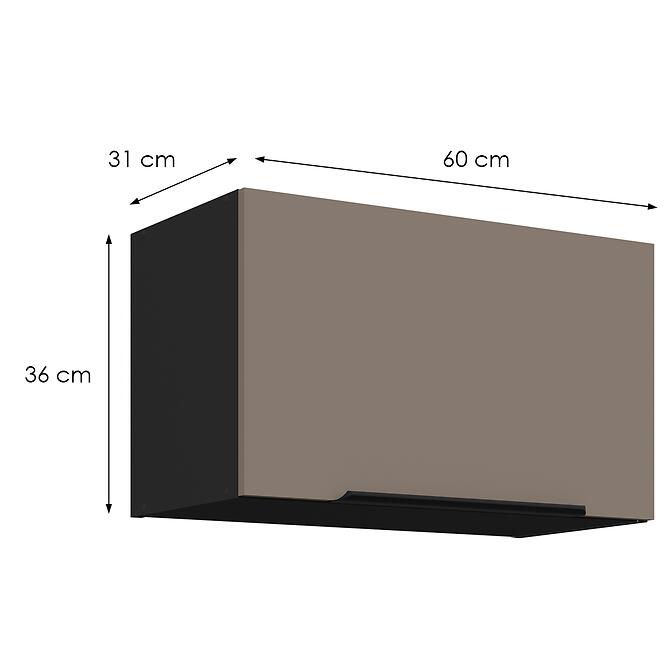 Konyhaszekrény Aria-Ta/Bl Anti Fingerprint 60gu-36 1f,2