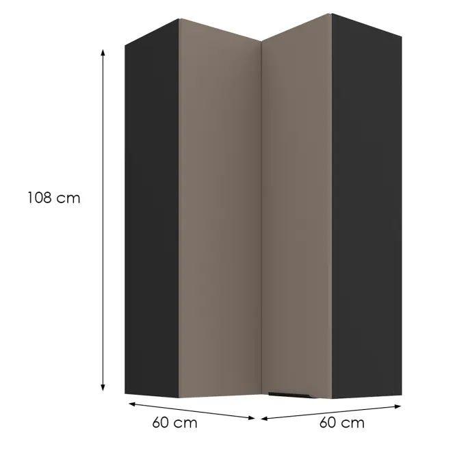Konyhaszekrény Aria-Ta/Bl Anti Fingerprint 60x60 Gn-108 2f (90°)