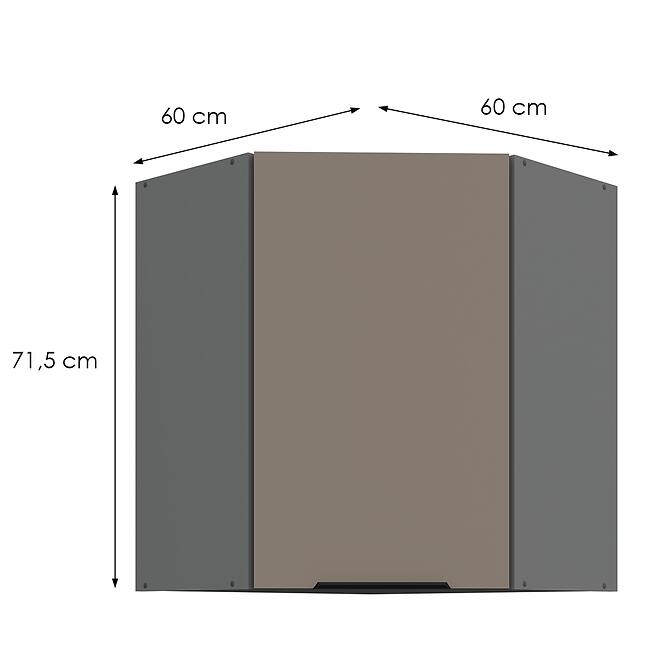 Konyhaszekrény Aria-Ta/Ant Anti Fingerprint 60x60 Gn-72 1f (45°)